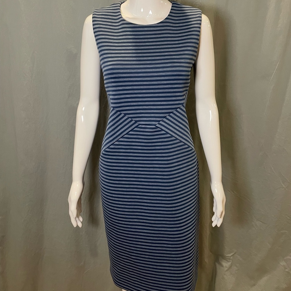 Calvin Klein Sheath Midi Striped Soft Comfy Dress SALE